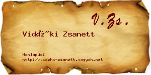 Vidéki Zsanett névjegykártya
